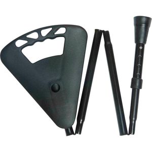 Classic Canes Wandelstok met zitje opvouwbaar - Flipstick - Zwart - Max 130 kg - Verstelbaar - Zithoogte 77 - 84 cm - Loop hoogte 87 - 93 cm - Gewicht 660 gram - Zit wandelstok - Wandelstokken - Heren en dames - Wandel zitstok - Zitkruk - Jachtstoel