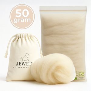Jewel’s® Comfortwol ‘nude’ 50 g – Wandelwol voor voeten - 100% ecologisch bereide wandelwol van schapenwol, van nature lanolinerijk – Luxueuze voetwol of zorgwol