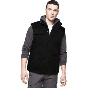 Outdoor/werk winter vest/bodywamer zwart voor heren - Herenkleding/dikke jassen - Mouwloze outdoor buiten werk vesten XL (42/54)