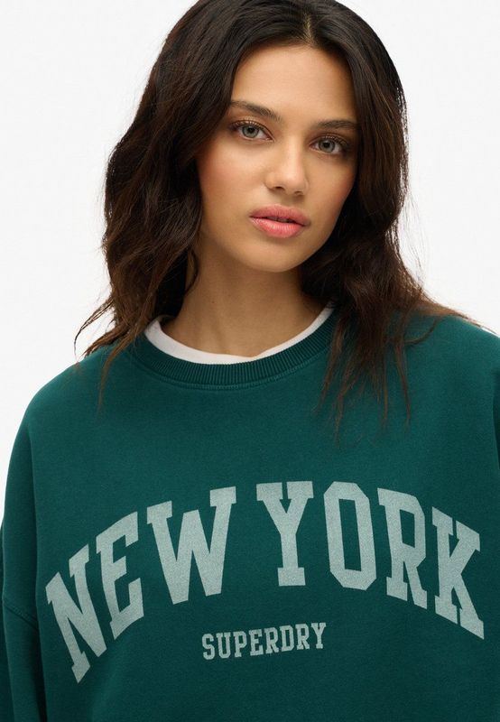 Superdry - Athletic Essentials oversized sweatshirt met ronde hals - Dames - Truien