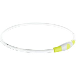 Trixie Halsband Usb Flash Light Lichtgevend Oplaadbaar Tpu Groen - 40X0.8 CM