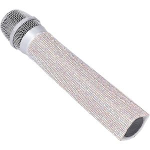 Glanzende Microfoon Decoratieve Hoes, Glitterkristal Microfoonhoes, Glitter Draadloze Microfoonhoes, Fonkelende Bling Steentjes Microfoonhandgreep Hoesbeschermer voor (veelkleurig)