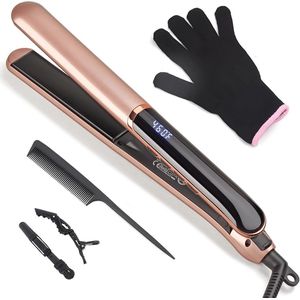 Professionele 2-in-1 Haard straightener voor Krullen en Steil Haar met Snelle Verwarming