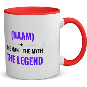 Akyol - the man the myth the legend met je eigen naam koffiemok - theemok - rood - Legendary - iemand die een legend is - de man - myth - mythe - legendarisch - verjaardagscadeau - verjaardag - cadeau - kado - geschenk - gift - 350 ML inhoud