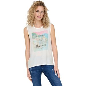 Only - Flora - Mouwloos T-shirt - Wit - Regular Fit
