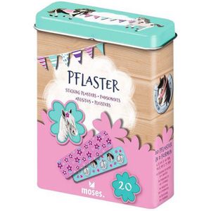 Moses Pleisters In Metalen Doos Paarden 20-delig Groen/roze