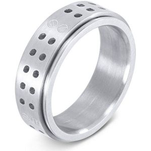 iXXXi Men-Punched Circles-Zilverkleurig Mat-Heren Ring