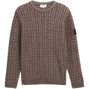 TOM TAILOR - Trui - Bruin - Knitwear - Lange Mouw