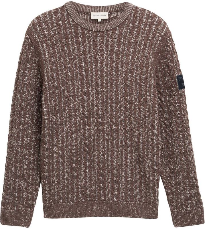 TOM TAILOR - Trui - Bruin - Knitwear - Lange Mouw