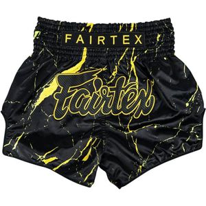 Fairtex Muay Thai Shorts - BS1947 Black Marble - zwart/goud M