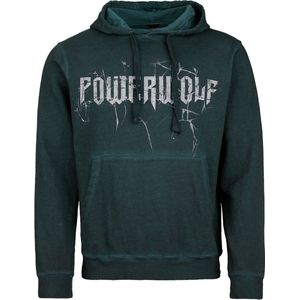 Powerwolf Wolfhead Dames Trui met capuchon - petrol - S