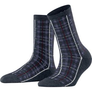 Esprit Check Dames Sokken - Blauw - Maat 35-38