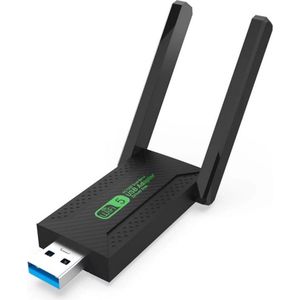 Provium USB WiFI Adapter - 1200Mbps Dongle - 2,4Ghz en 5Ghz Dual Wifi Antenne - USB 3.0 - voor Windows en MacOS - Draadloze verbinding - zwart