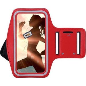 Geschikt voor Samsung Galaxy A12/ Samsung Galaxy A14/ A16 Sportband hoes sport armband hoesje Hardloopband Rood