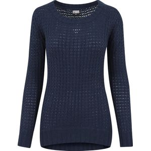 Dames trui Ladies Long Wideneck Sweater navy
