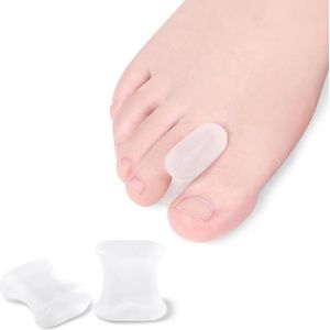 Daity 10-pack gel-bunion-scheiders (0,3 inch dik) en ortheses voor overlappende bunions, pijnverlichting bij bunions - transparant maat S