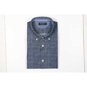 Pre End heren overhemd - heren blouse - lange mouw - 100505 - Stafford - navy print - maat XL