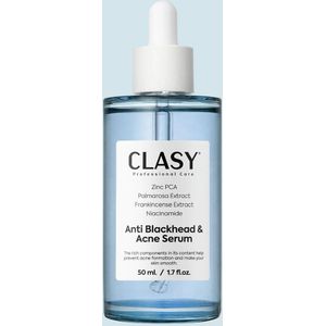 Clasy Care Professionele Anti Blackhead (Anti-mee-eters) & Acne Serum - Helpt de vorming van mee-eters te voorkomen - Zink PCA - Palmarosa extract - Wierook extract - Niacinamide - Salicylzuur - 50 ml