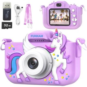 Kindercamera voor Kinderen, 2 Inch Display, 1080P, Met 32 GB, Geschikt Voor Jongens en Meisjes Van 3 Tot 12 Jaar, Perfect Cadeau Voor Verjaardagen