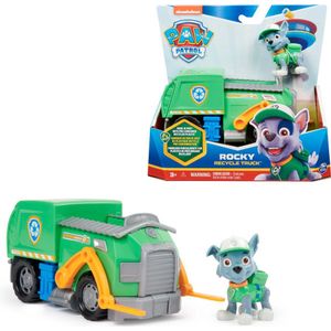 PAW Patrol - Rocky's Recycle Truck - speelgoedauto met speelfiguur - 80% gerecycled plastic - duurzaam speelgoed