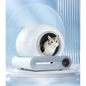 Automatische Kattenbak XXL - 65L - Zelfreinigende Kattenbak- Electrische Kattenbak - Incl. App - Wit - inclusief: App & 4 Rollen Kattenbak Zakken
