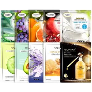PUQIANNA - beauty gezichtsmasker 100 stuks Groothandel - Anti rimpel Huidbevochtiger met aloë veraextract - Collageenhuid Diep hydraterend - Vlekverheldering - masker om de poriën te reinigen - stralende huid - Voedt levenloze huid - dode huid