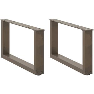vidaXL - Salontafelpoten - 2 - st - U-vormig - 60x(30-31) - cm - staal - naturel