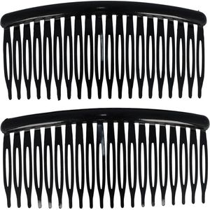 Haarsoires Haarspeld Sierkam Opsteekkammen - Basic grove tand 10cm - Zwart - Set van 2 - Haarsteekkam voor Opgestoken Kapsels - Styling Tool - Haarversierkam - Haar Versiering