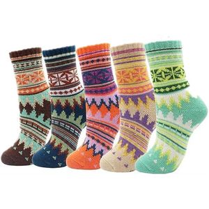 Huissokken - Wintersokken - 5 Paar - Thuissokken - Huissokken Dames en Heren - Verwarmde sokken - Fleece Sokken - Dikke Sokken - Slofsokken - Warme Sokken - Bedsokken - Gevoerde Sokken - Winter Sokken - Cadeautip - KerstRijs, eenmaat