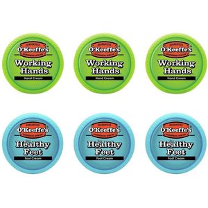 O'Keeffe's 3x Working Hands & 3x Healthy Feet: Hand & Foot Cream Jar Set - 6 pak