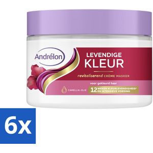Andrélon – Crème Haarmasker – Levendige Kleur – 300 ml - Voordeelverpakking - 6 stuks