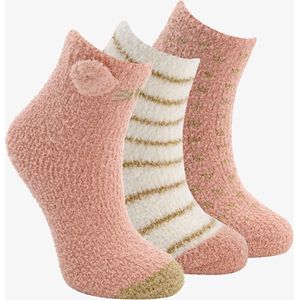 3 paar kinder softy sokken roze - Maat 31/34