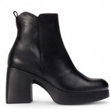 Wonders - Lady 81 - Leren Enkellaarsjes - Zwart - 3 tot 5 cm Hakhoogte - Ritssluiting