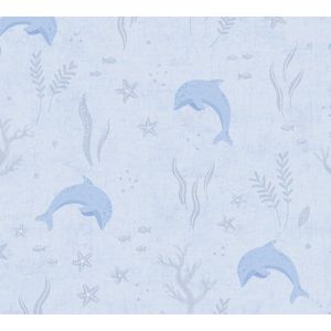 ONDERWATERWERELD BEHANG | Dolfijnen - Blauw Wit - A.S. Création Lilly & Luis