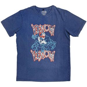 Marvel - Venom Neon Light Outline Heren Tshirt - S - Blauw