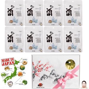 Mitomo - Sake - Face Mask Giftbox - Japanse Skincare Ritual Gezichtsmaskers in geschenkdoos - Sheetmask geschenkset voor vrouwen - 8 Stuks