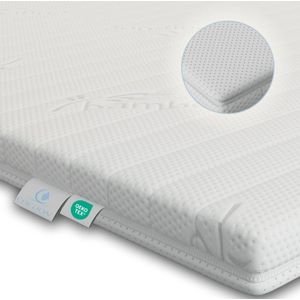 Topmatras - 180x210 - ANTI SLIP Topper - PREMIUM BAMBOO Tijk - Afritsbaar / Wasbaar - HR Koudschuim - 8 cm - Orthopedisch - Anti-allergisch - Zacht - Hybrid - Topdekmatras - Topper Hotel XL - Anti Bacterieel - Okoetex gecertificeerd
