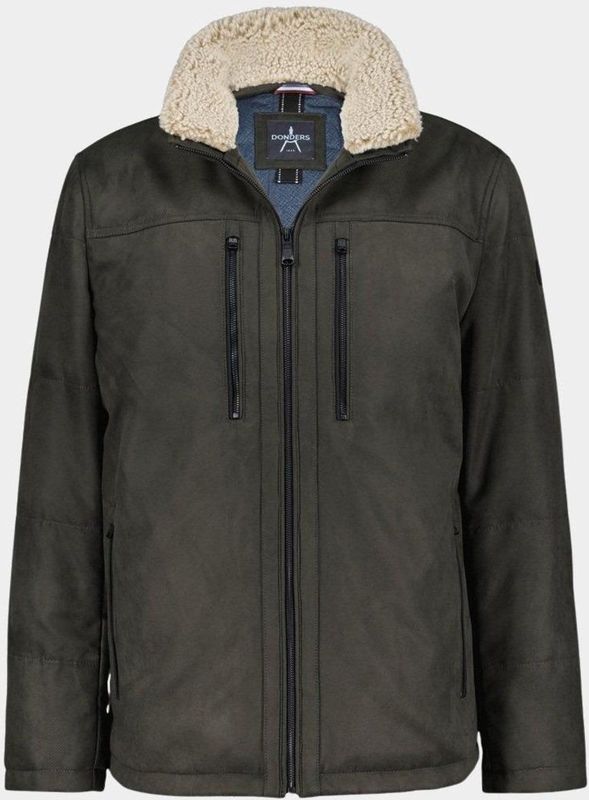 Donders 1860 - Winterjack - Bruin - Leerlook - Afneembare Kraag - 21980/680