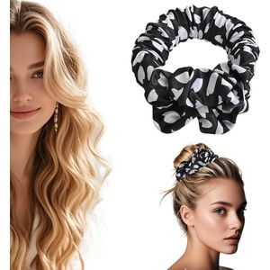 Inovra - Zijde Haarband voor Heatless Curling Scrunchies - Zachte Slaap-Haarrollers voor Lang Haar - Zwarte Kringel