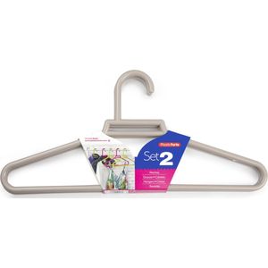 14x stuks kunststof kledinghangers in het taupe 41 cm - Kledingkast organiseren - Kleerhangers/kledinghangers