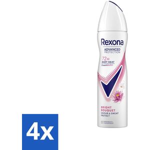 Rexona - Deodorant Spray - Advanced Protection Bright Bouquet - Langdurige Frisheid - 150 ml - Voordeelverpakking - 4 stuks