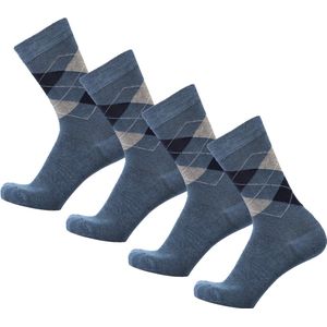 Bamboe Sokken | Geruite Sokken | Anti-zweet Sokken | Naadloze Sokken | Heren Sokken | Dames Sokken | 1 Paar - Jeans | Maat: 35-38 | Merk: Bamboosa