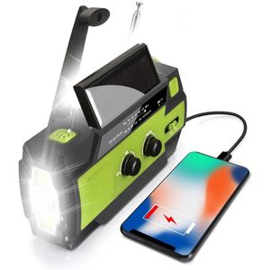 PULUZ 1 Stuk Groene Noodradio - Handaangedreven SOS Radio - Zonne-energie Powerbank - Outdoor Zaklamp Kampeerleeslamp