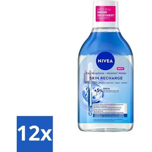 12 x NIVEA - Micellair Water - Serum Verrijkt Opladend - Verwijdert Waterbestendige Make-up - 400 ml - Micellair Water - Reinigingswater - Gevoelige Huid - NIVEA - Hydraterend