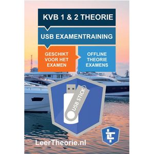 Vaarbewijs 1 en 2 – USB-Stick Pleziervaartbewijs Examentraining – 10 examens KVB 1 + 5 examens KVB 2 - Ontworpen voor het CBR KVB 1 en 2 Examen