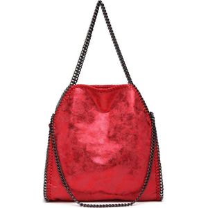 Miss Lulu Schoudertas met Ketting - Handtas - Laptoptas - Hobo-tas - Donkerrood (S1760 D-RD)