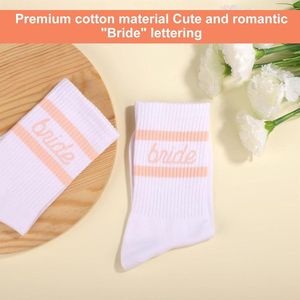 Allecto Plus - Bruids Sokken van Katoen voor Bruiloft Dag | Stijlvol en Comfortabel | Bruidssokken in het Wit | Bruidssokken voor Bruid en Bruidsmeisjes | Bruidscadeau | Zachte en Luxe Bruidssokken.