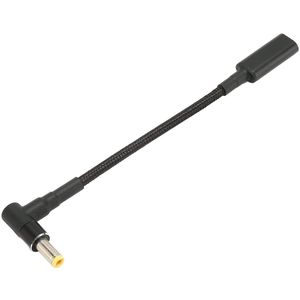 USB C to DC 5.5 X 2.5mm Adapter, Nylon Knitted 100W Dual-chip Safe USB C Female to Male Adapter Charging Cord Adapter for Laptop