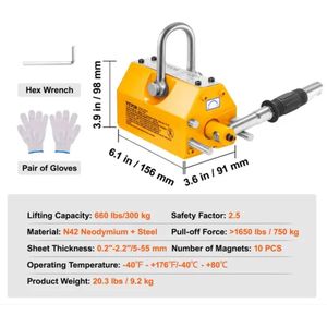 Stava Store® Vevor Neodymium Hefmagneet 300kg - kraanmagneet - stroomloos - krachtig