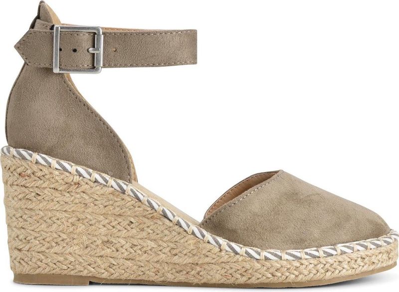 PS Poelman - Enid - Espadrille - Khaki Groen - Sleehak 8 cm